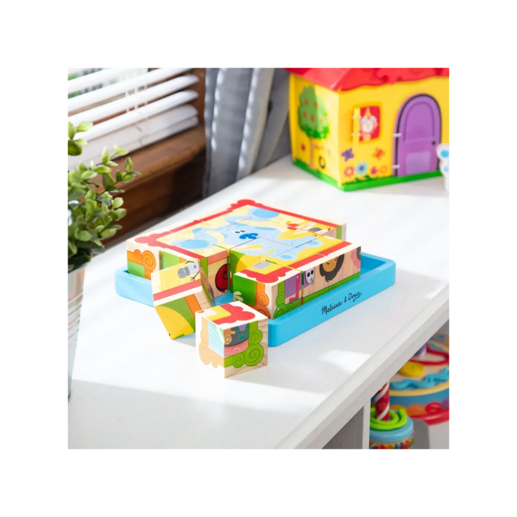 ROMPECABEZAS DE CUBOS DE MADERA PISTAS DE BLUE Aldis juegos inteligentes